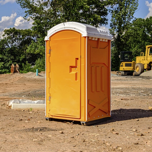 how often are the portable restrooms cleaned and serviced during a rental period in Edwards CO